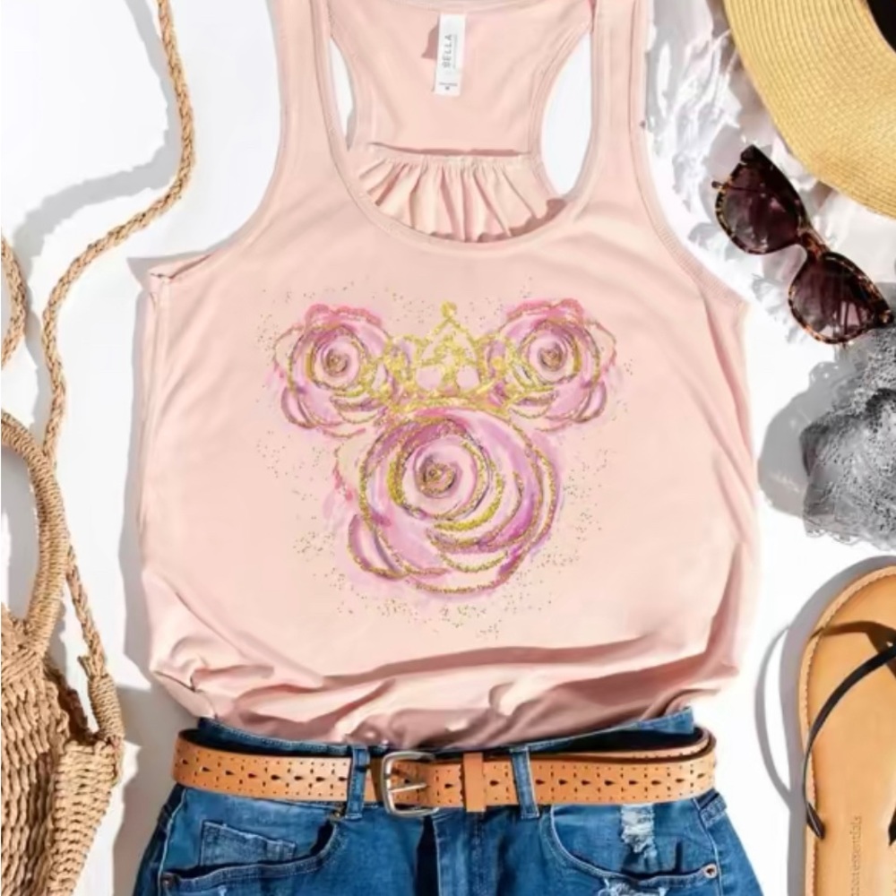 NWOT- Princess Minnie Racerback Tank Light Peach